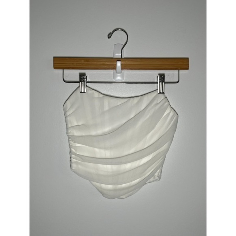 Womens Strapless Corset Top Bride Bachelorette Mesh Festival White NO SIZE
